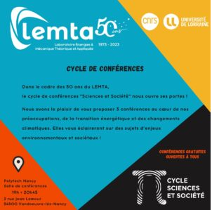 You are currently viewing 50 years of the LEMTA | Cycle of conferences