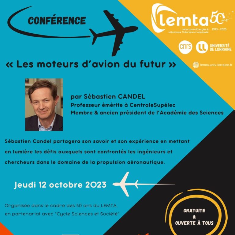 You are currently viewing « Les moteurs d’avion du futur », conférence de Sébastien Candel – professeur émérite à CentraleSupélec, membre et ancien président de l’Académie des Sciences